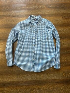 Vineyard Vines Blue and White Gingham Button-Down Shirt - Men